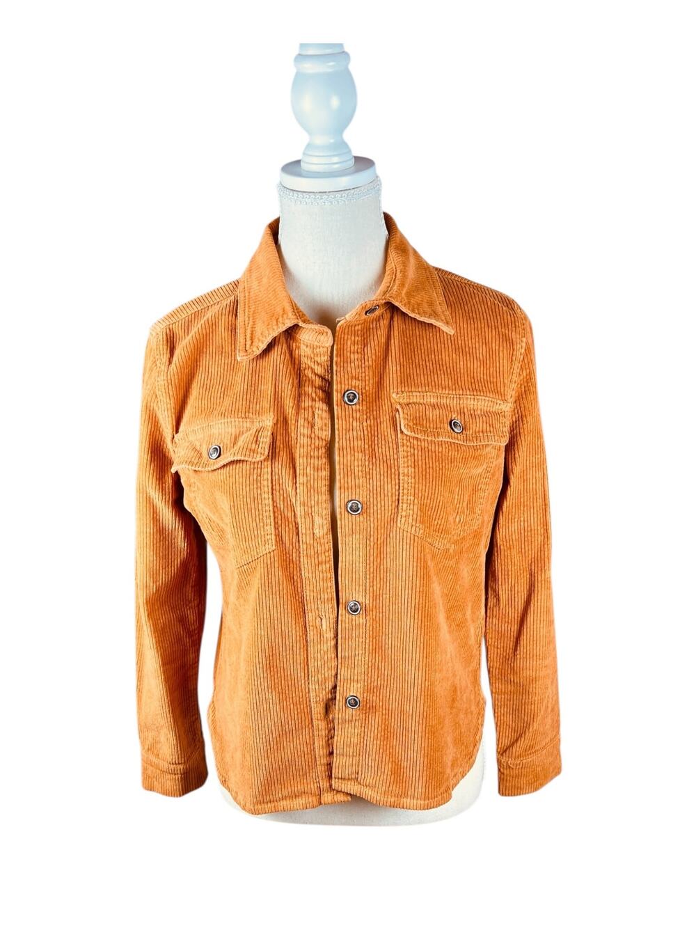 FRAME Amber Rust Corduroy Oversized Shirt Jacket Shacket Size Small